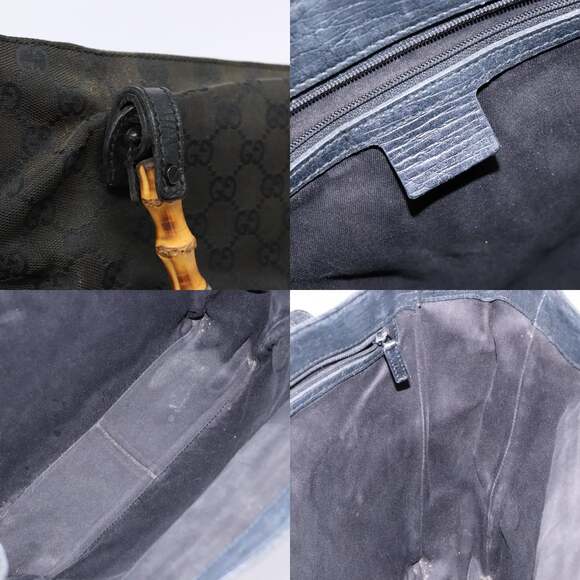 GUCCI Bamboo GG Canvas Hand Bag Black - Picture 11 of 12